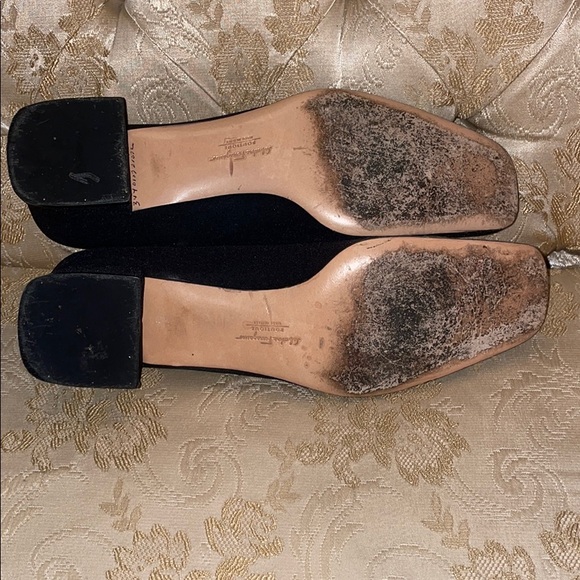 Salvatore Ferragamo Logo Block Fabric Heels 10 - Picture 7 of 9